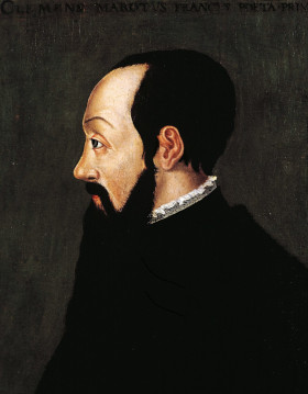 A portrait of Clément Marot.